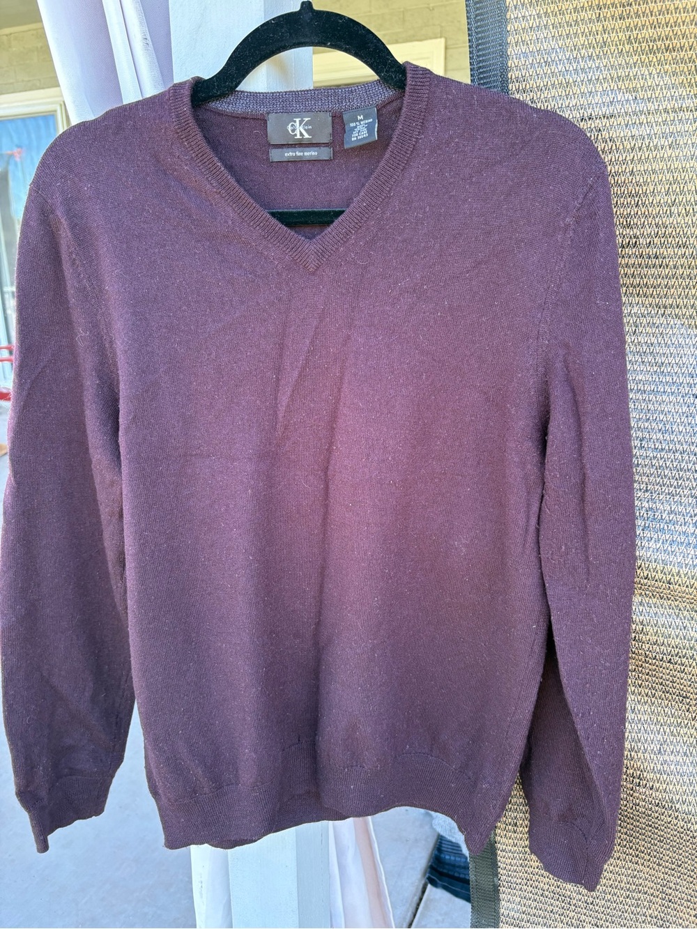 Calvin Klein Women's V-Neck Sweater in Rich Brown